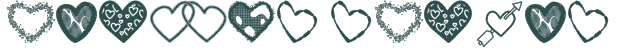 Font Preview Image for Hearts Shapes TFB