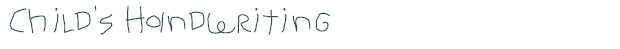 Font Preview Image for Child's Handwriting
