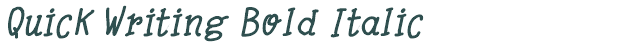 Font Preview Image for Quick Writing Bold Italic