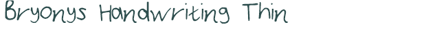 Font Preview Image for Bryonys Handwriting Thin